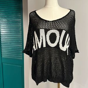 Amour Italian Crochet Pullover MADE IN ITALY NWOT - OS ($99)